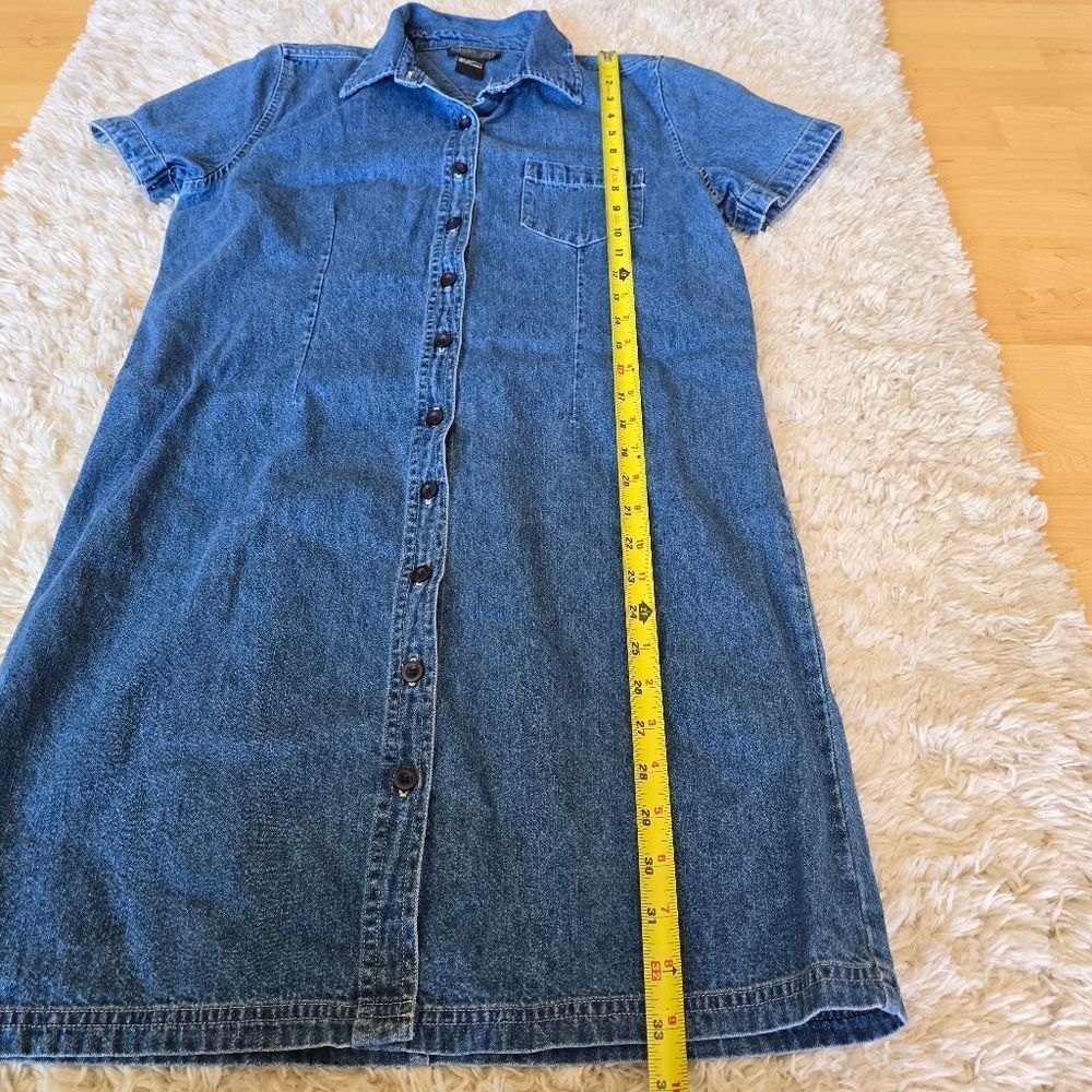 STYLE & Co Womens Denim Button-Up Dress Size 8P Vintage 90s - Picture 4 of 8